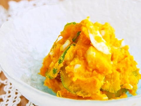 南瓜の煮物リメイク!南瓜サラダ♪卵入り